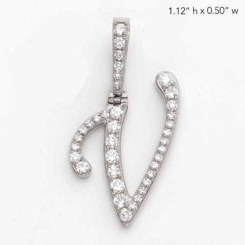 14KW 0.55CTW DIAMOND INITIAL PENDANT