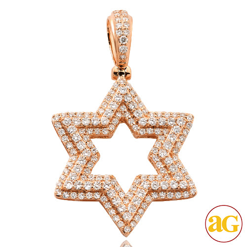 14KR 2.00CTW DIAMOND 'STAR OF DAVID' PENDANT