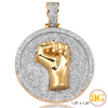 10KY 1.25CTW DIAMOND MEDALLION WITH FIST