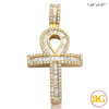 14KY 1.40 CTW BAGUETTE DIAMOND "ANKH" CROSS