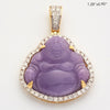 10KY 0.65CTW DIAMOND JADE BUDDHA PENDANT