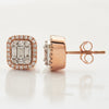 14KR+W 0.80CTW BAGUETTE DIAMOND EARRING STUDS