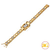 10KY 1.00CTW DIAMOND MENS BRACELET 8"