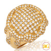 14KY 3.75CTW DIAMOND MENS DOME RING - "DRIPPING" D