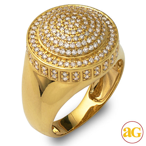 14KY 1.25CTW DIAMOND MENS DOME RING - DIAMOND SID