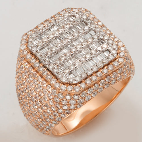 14KR+W 4.85CTW DIAMOND BAGUETTE SQUARE HEAD