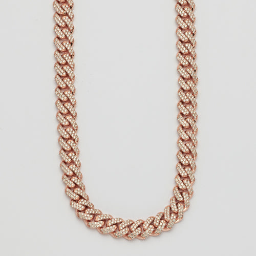 10KR 25.70CTW DIAMOND MIAMI CUBAN NECKLACE
