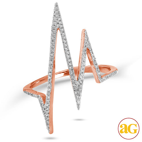 14KR 0.20CTW DIAMOND 'HEARTBEAT' RING