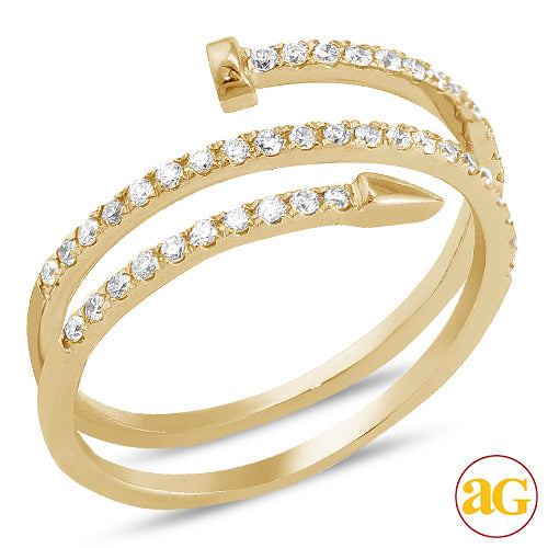 14KY 0.35CTW DIAMOND DESIGNER "NAIL" RING