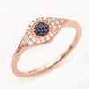 14KR 0.20CTW DIAMOND EVIL EYE - ROUND RING W/