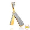 10KY 0.55CTW DIAMOND BARBER'S STRAIGHT RAZOR PENDA
