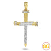 10KY 0.30CTW DIAMOND "NAILS" CROSS PENDANT