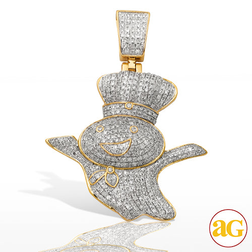 10KY 1.25CTW DIAMOND "DOUGH BOY" PENDANT