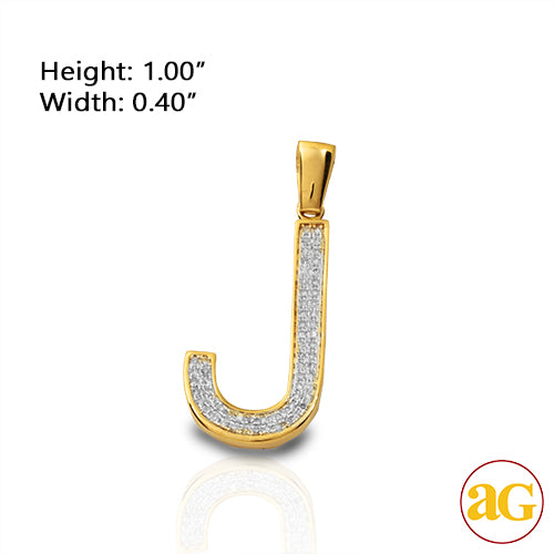 10KY 0.15CTW DIAMOND INITIAL PENDANT - "J"