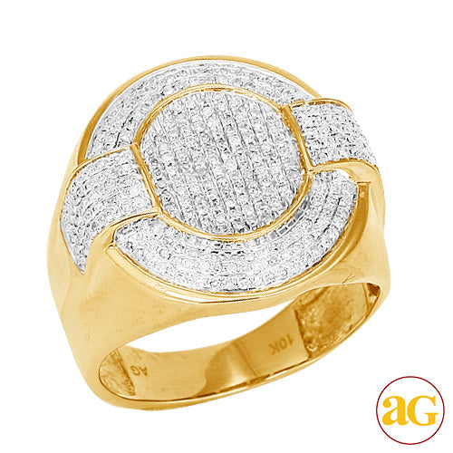 10KY 0.75CTW MICROPAVE DIAMOND MENS RING