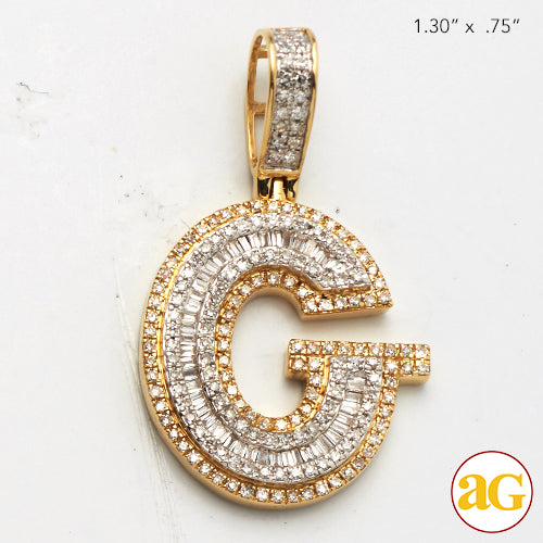 14KY 0.65 CTW DIAMOND INITIAL PENDANT "G"