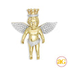 10KY 0.60CTW DIAMOND ANGEL WITH CROWN - SMALL