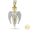 10KY 1.25CTW DIAMOND PRAYING HANDS ANGEL WITH HALO