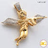 10KY 0.50CTW DIAMOND ANGEL WITH GUN PENDANT