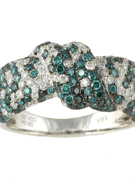 18KW 1.86CTW BLUE DIA FANCY RING