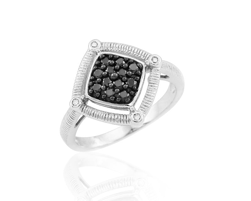 14K 0.25CTW BLACK DIA FANCY RING