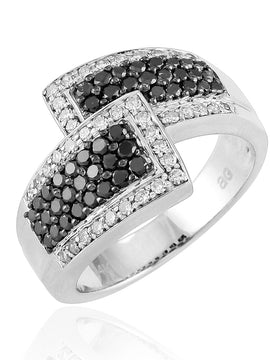 14KW 0.75CTW BLACK DIA FANCY RING