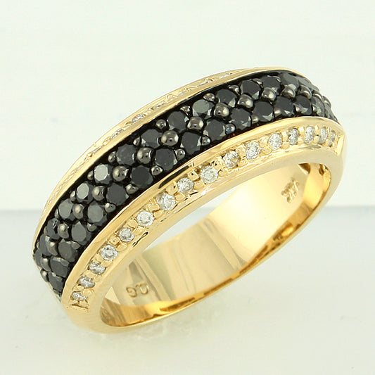 14K 1.00CTW BLACK & WHITE DIA RING