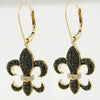 14KW 1.00CTW BKD FLEUR DI LIS EARRINGS