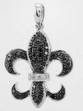 14KW 0.35CTW BKD FLEUR DI LIS PENDANT