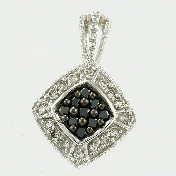 14KW 0.25CTW BLACK DIAMOND PENDANT