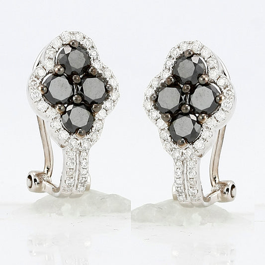 18KW 1.50CTW BLACK DIA FANCY EARRINGS