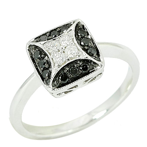 14KW 0.25CTW BLACK DIA FANCY RING