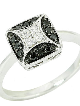 14KW 0.25CTW BLACK DIA FANCY RING