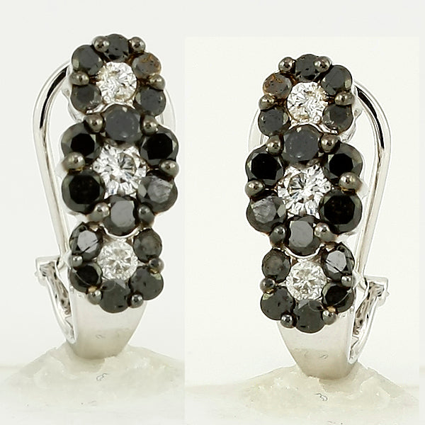 14K 1.50CTW BLACK DIA FANCY EARRINGS