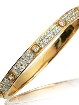 14KY 8.00CTW DIAMOND MENS BANGLE - 8" - 3 ROW