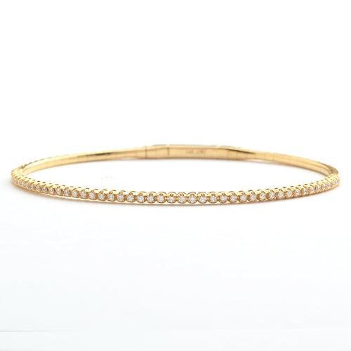 14KY 0.45CTW DIAMOND SINGLE ROW LADIES BANGLE