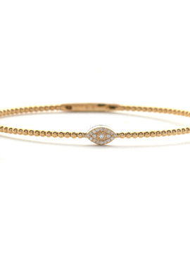 14KY 0.10CTW DIAMOND EVIL EYE LADIES BANGLE