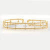 14KY 0.70CTW DIAMOND BANGLE - 2 BEADED ROWS