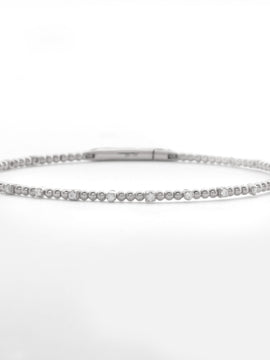 14KW 0.30CTW DIAMOND SINGLE ROW BEADED BANGLE