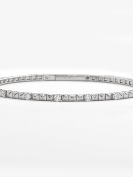 14KW 0.55CTW DIAMOND SINGLE ROW BEADED BANGLE