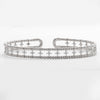 14KW 0.75CTW DIAMOND OPEN CUFF BANGLE - 3 BEADS