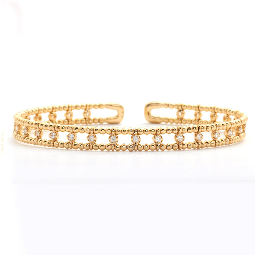 14KY 0.75CTW DIAMOND OPEN CUFF BANGLE