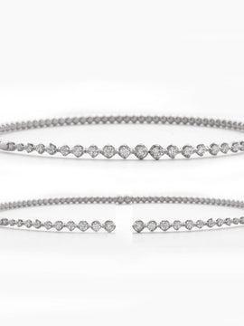 14KW 0.65CTW DIAMOND OPEN CUFF BANGLE - 4 PRONG