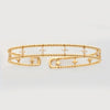 14KY 0.80CTW DIAMOND OPEN CUFF BANGLE - 8 BEADS