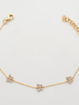 14KY 0.20CTW DIAMOND BUTTERFLY BRACELET