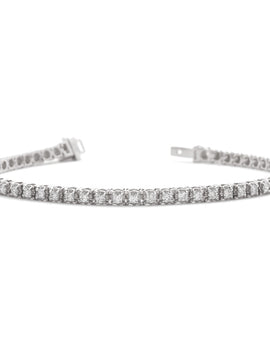 14KW 2.30CTW ILLUSION DIAMOND TENNIS BRACELET