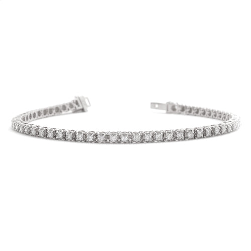 14KW 2.40CTW ILLUSION DIAMOND TENNIS BRACELET