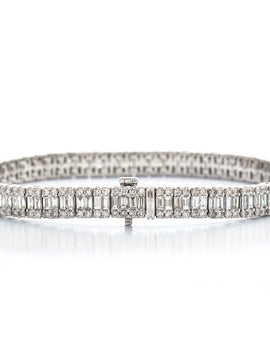 14KW 10.00CTW BAGUETTE DIAMOND BRACELET