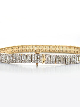 14KY 10.00CTW BAGUETTE DIAMOND BRACELET