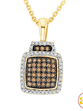 10KY 0.50CTW CHAMPAGNE DIAMOND FANCY PENDANT